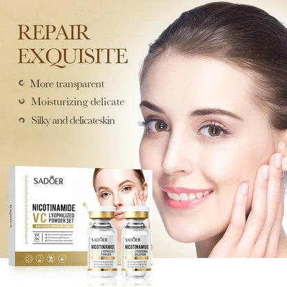 Niacinamide Face Serum Powder Set – Whitening, Hydrating, Anti-Aging, Anti-Wrinkle Skin Care with Pore-Reducing Effect