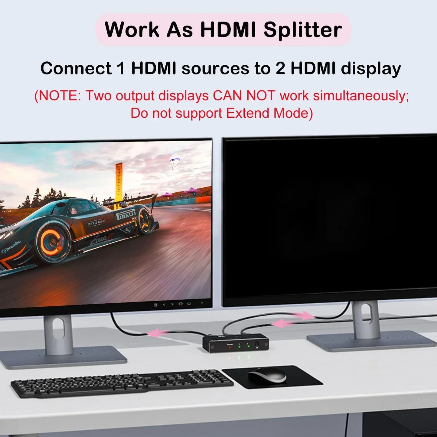 8K 60Hz HDMI Bi-Directional Switcher – 2 in 1 Out, 4K 120Hz HDMI Splitter with IR Remote for PC, TV, PS4, Xbox, PS5