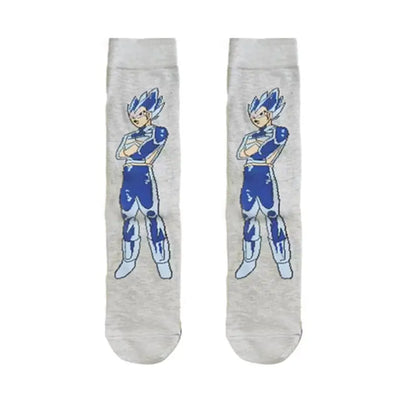 Men’s Dragon Ball Anime Mid Tube Socks - Bandai Cartoon Character Cotton Crew Socks