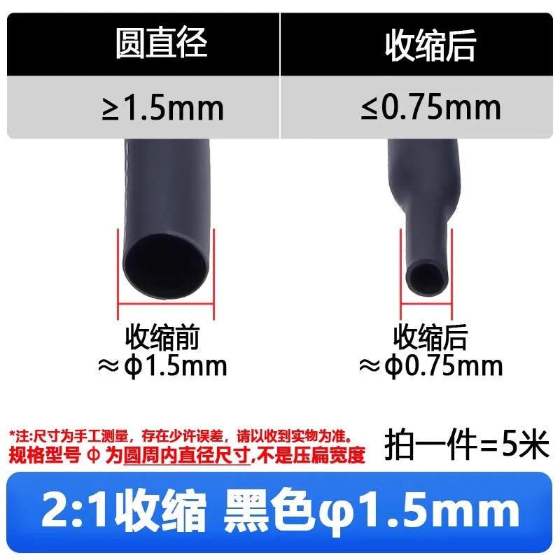 1M Transparent Heat Shrink Tube – 2:1 Shrinkable Sleeving Wrap for DIY Wire (6-25mm)
