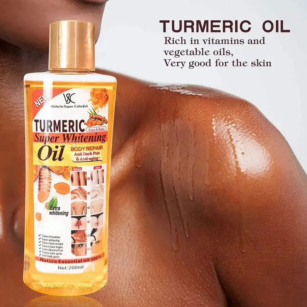 Turmeric Essential Oil 200ml - Moisturizing Facial & Body Massage Oil for Aromatherapy and Skin Care