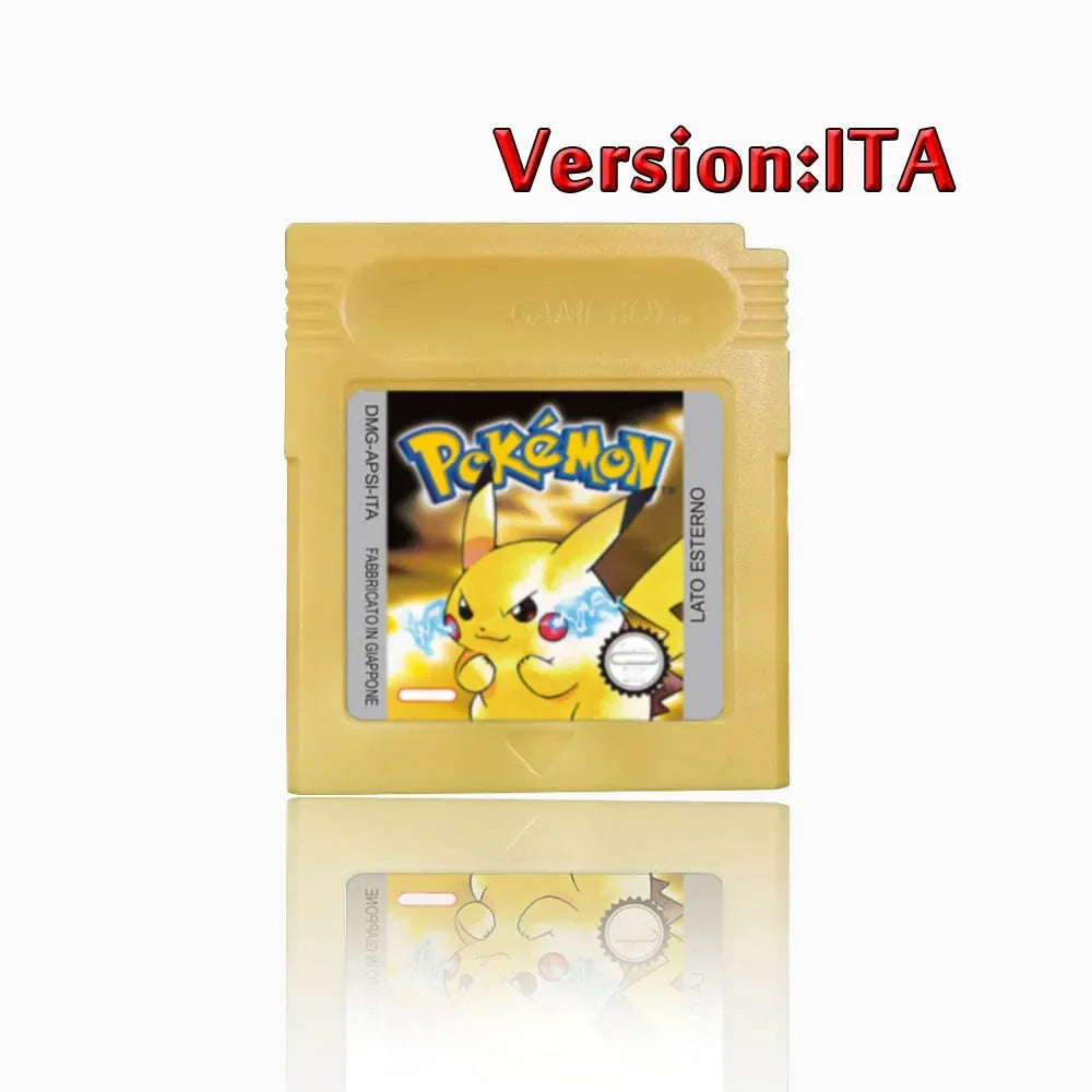 Pokemon GBC Game Cartridge - 16-Bit Video Game Card in Red, Blue, Crystal, Gold, Silver & Yellow Versions