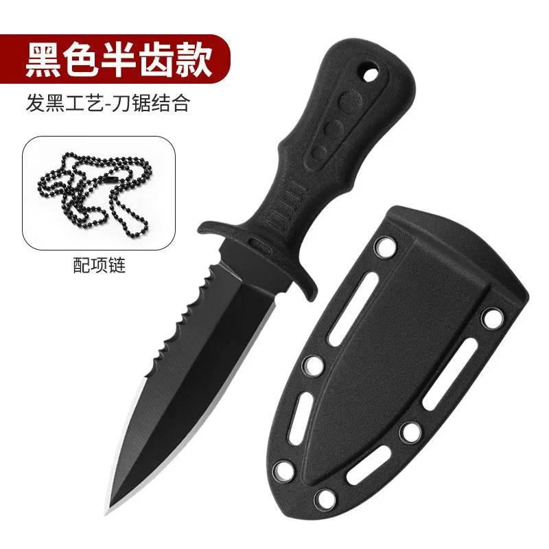 New Mini Tactical Neck Knife – Women's Self-Defense Outdoor Knife, Portable Camping & Fruit Knife