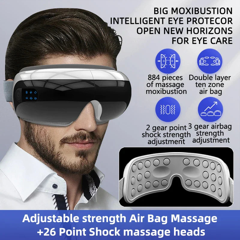 Electric Eye Massager – Vibration & Hot Compress with Air Bag for Dark Circles, Fatigue & Eye Care