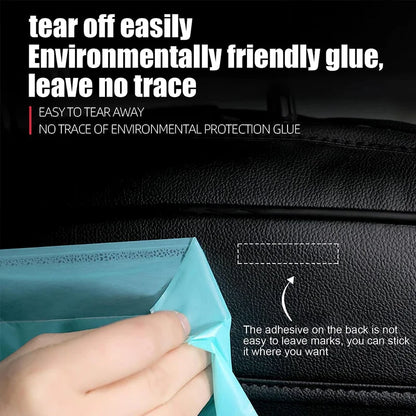 50Pcs Disposable Self-Adhesive Car Garbage Bags - Biodegradable Rubbish Bin Hanging, Waterproof, Home Kitchen Trash Storage Bag