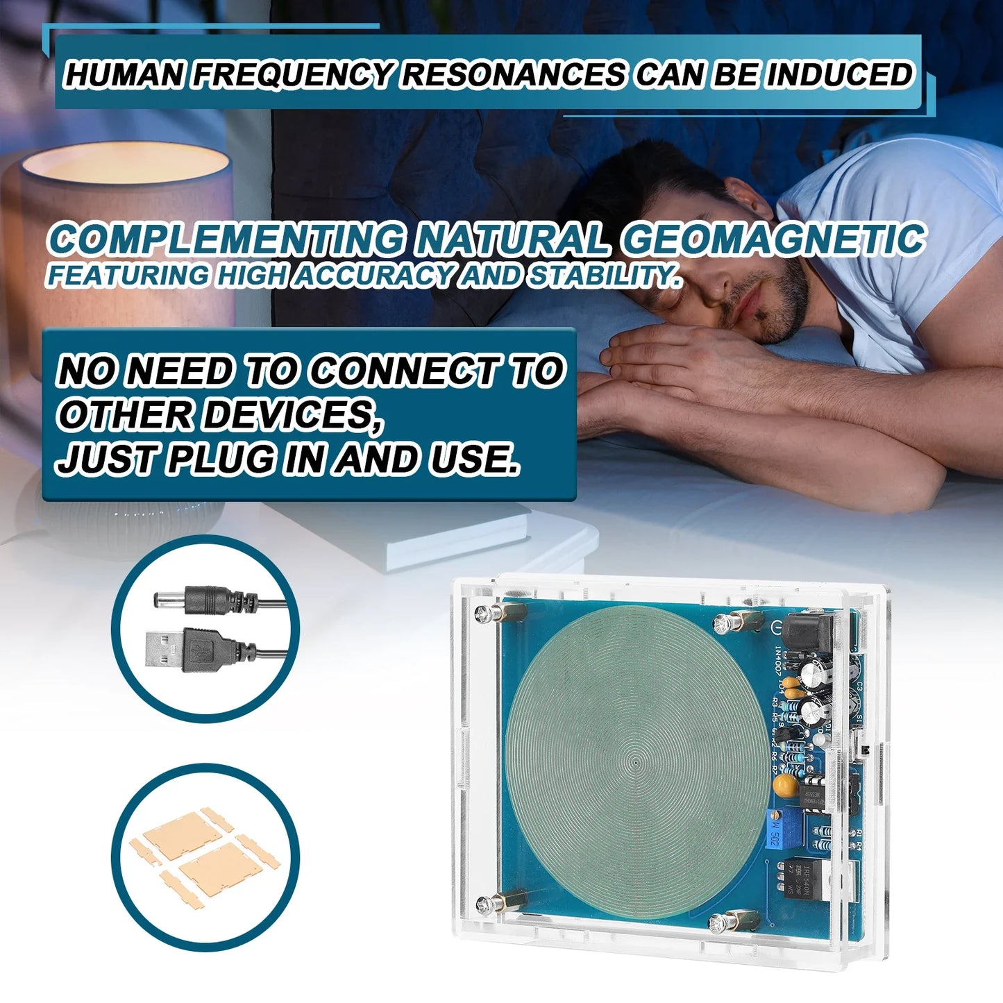 7.83Hz Schumann Resonance Generator – Ultra-Low Frequency Pulse Audio Device with USB & ON/OFF Indicator Light