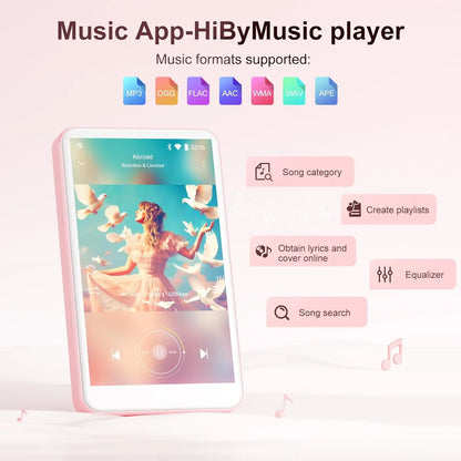 80GB MP3 Player Android 9.0 - Bluetooth, WiFi, 4.0-Inch Touchscreen, Speakers, FM Radio, eBooks, Up to 512GB Capacity