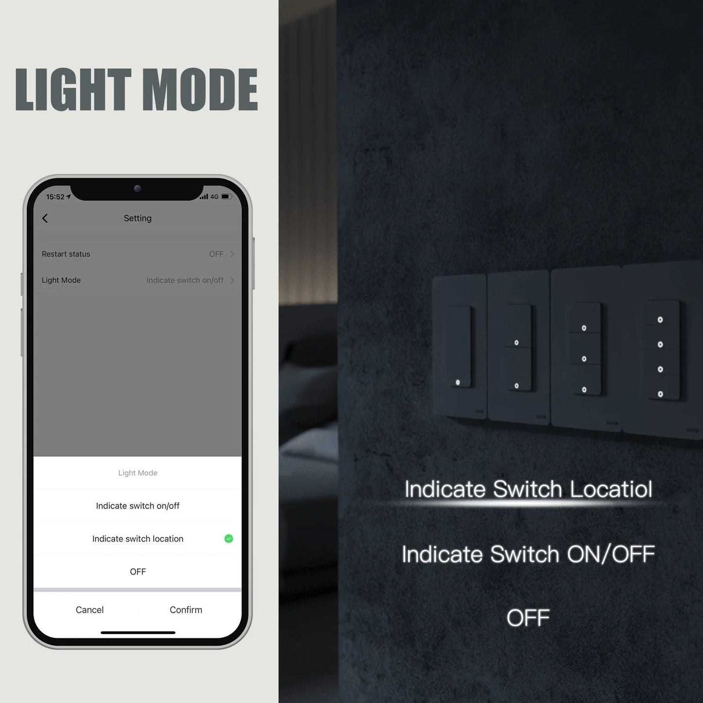 MOES Tuya Wi-Fi Smart Light Switch – US Single Pole Push Button Wall Switch, Alexa & Google Home Compatible, Neutral Wire Required