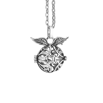 Vintage Mexico Angel Ball Chime Necklace – Antique Locket Aromatherapy Essential Oil Diffuser