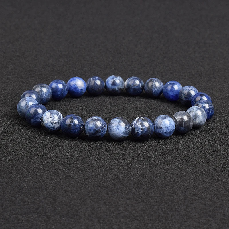Genuine Natural Stone Beaded Bracelet – Apatite, Lapis Lazuli, Agate & Tiger Eye High Quality Crystal Gem Jewelry Bangle for Men & Women