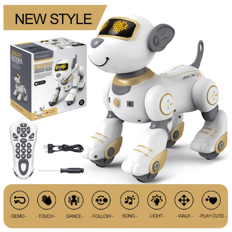 Intelligent Robot Dog Toy - Remote Control, Sing & Dance, Smart Interactive Programmable Puppy for Kids