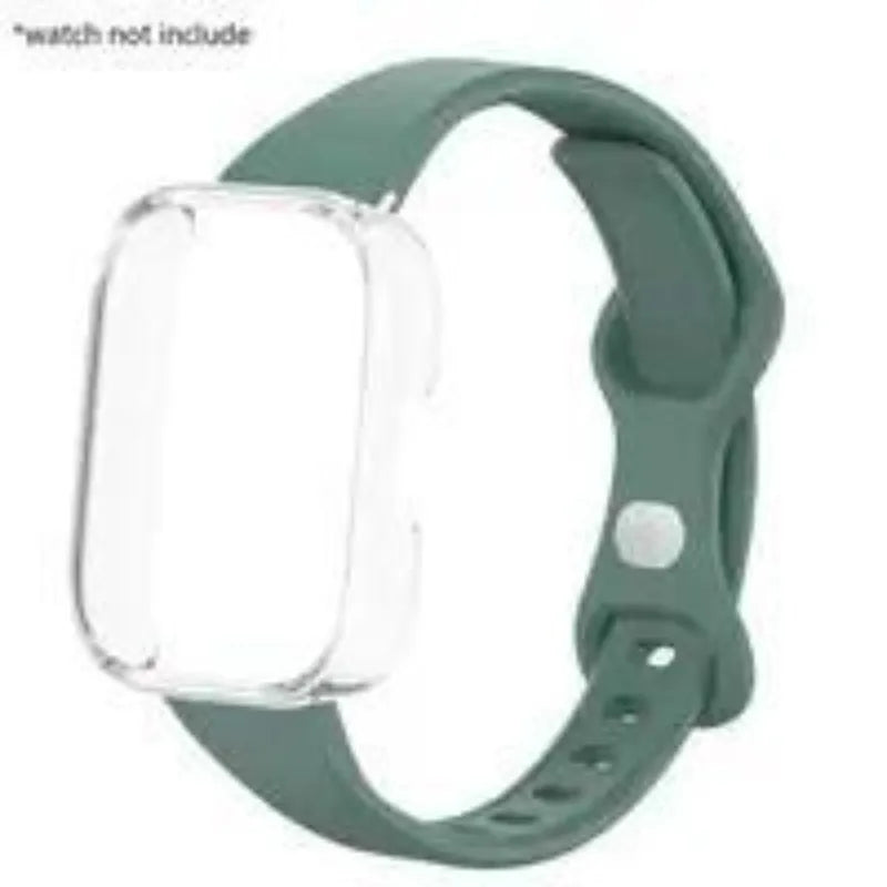 Slim Silicone Strap & Case - Soft Matte Protective Cover Bracelet for Redmi Watch 6/5/4 Active & 5 Lite