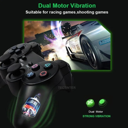 Wireless Gamepad for Sony PS2 – Controller with Double Vibration Shock Joystick for PlayStation 2 & USB PC