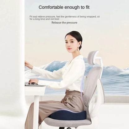 Memory Foam Seat Cushion & Back Support Pillow Set — Orthopedic Ergonomic Coccyx, Hip & Lumbar Relief for Office Chair & Car