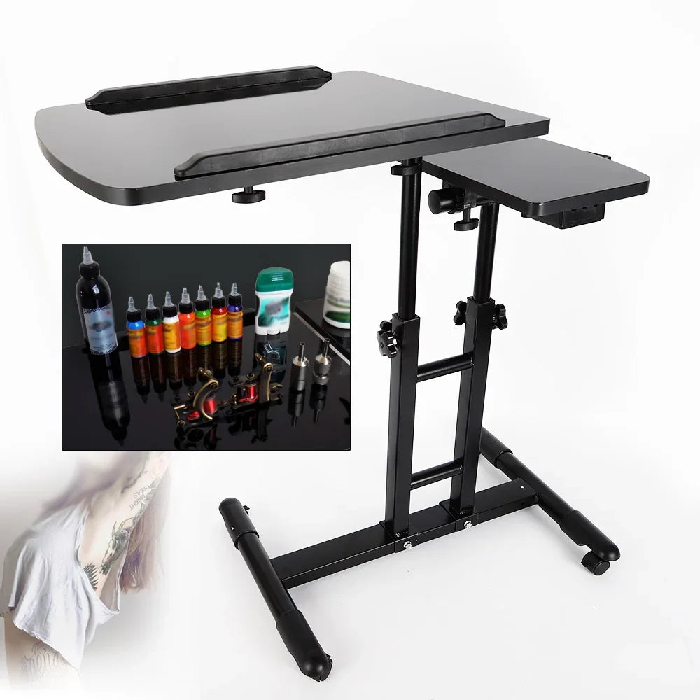 Portable Tattoo Workstation — Adjustable Dual Surface Table with Impact-Resistant Board