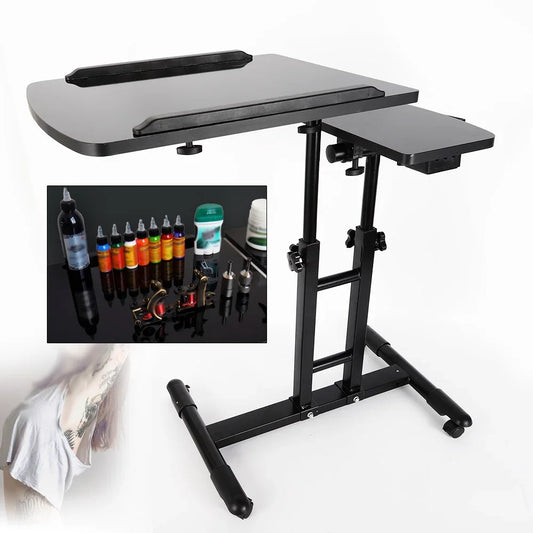 Portable Tattoo Workstation — Adjustable Dual Surface Table with Impact-Resistant Board