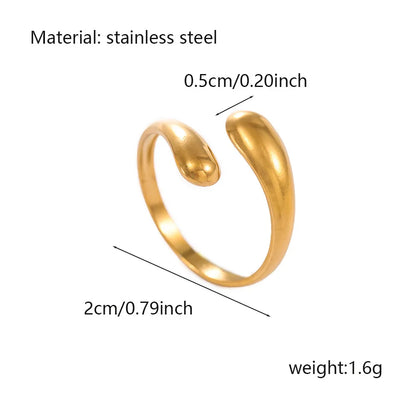Retro Water Drop Ring – Adjustable Stainless Steel Punk Gothic Jewelry for Women