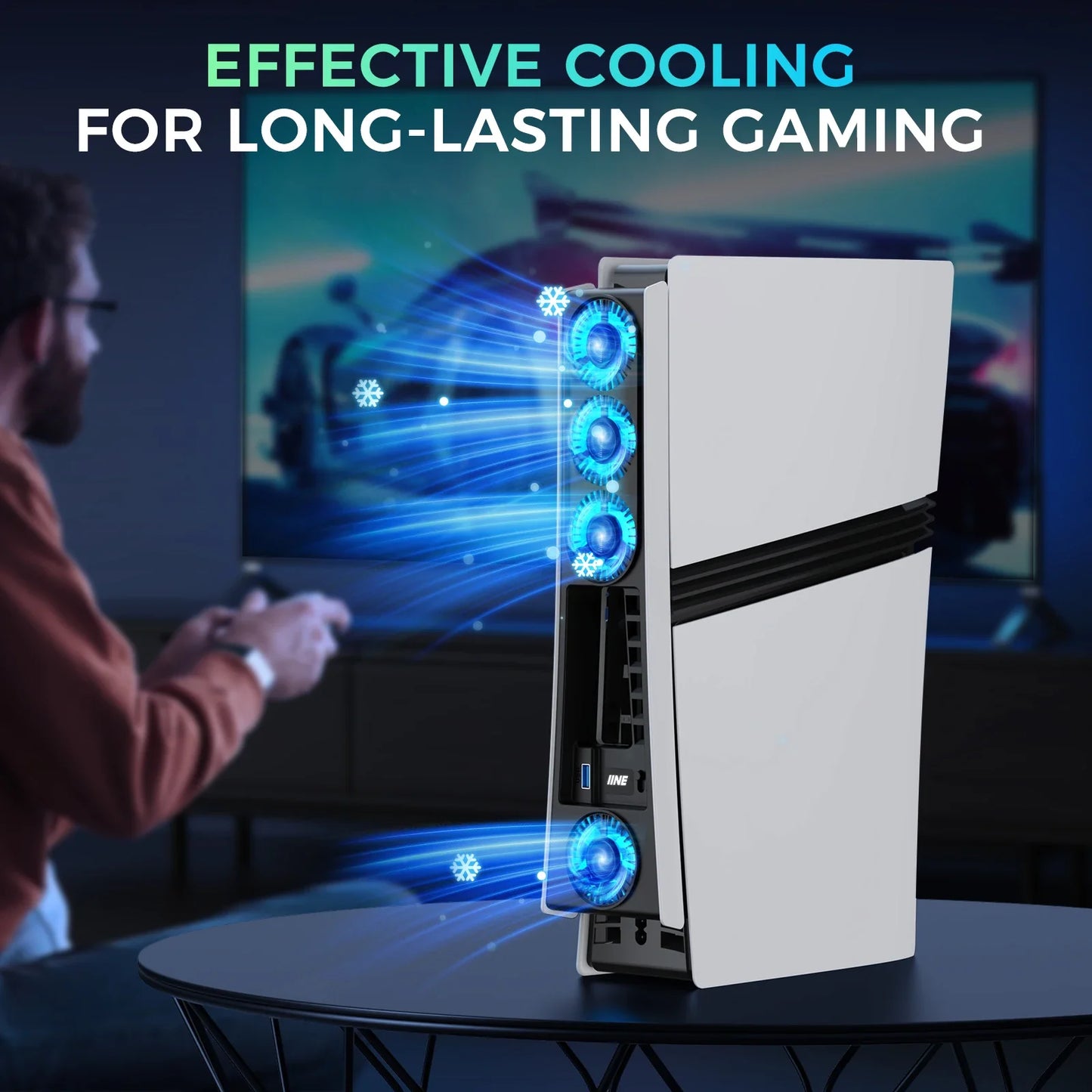 IINE PS5 Pro Cooling Fan – 2-Speed Smart Cooling for PS5 Pro Disc & Digital Edition