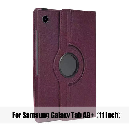 Samsung Galaxy Tab A9+ (11-inch) 2023 Case – PU Leather Cover with Sleep/Wake Function, 360° Rotating Stand & Protective Shell