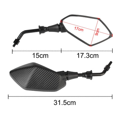 8mm / 10mm Convex Handlebar End Rearview Mirrors – Side Mirrors for Scooter, E-Bike, Motorcycle ( 1 Pair )