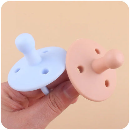 Baby Silicone Pacifier – Soft BPA-Free Soother Nipple for Newborns with Teether Toy & Nursing Pacifier Chain Pendant