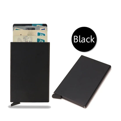 RFID Credit Card Holder for Men – Slim Minimalist Metal Wallet, Luxury ID Bank Card Case, Compact Carteras