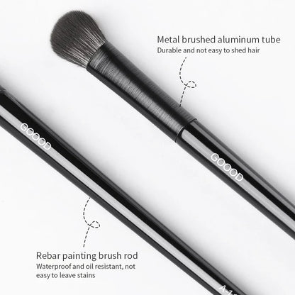 Natural Eye Makeup Brushes Set - Eyeshadow, Eyebrow, Contour, and Eyeliner Brushes for Women, Blending & Detail Tools