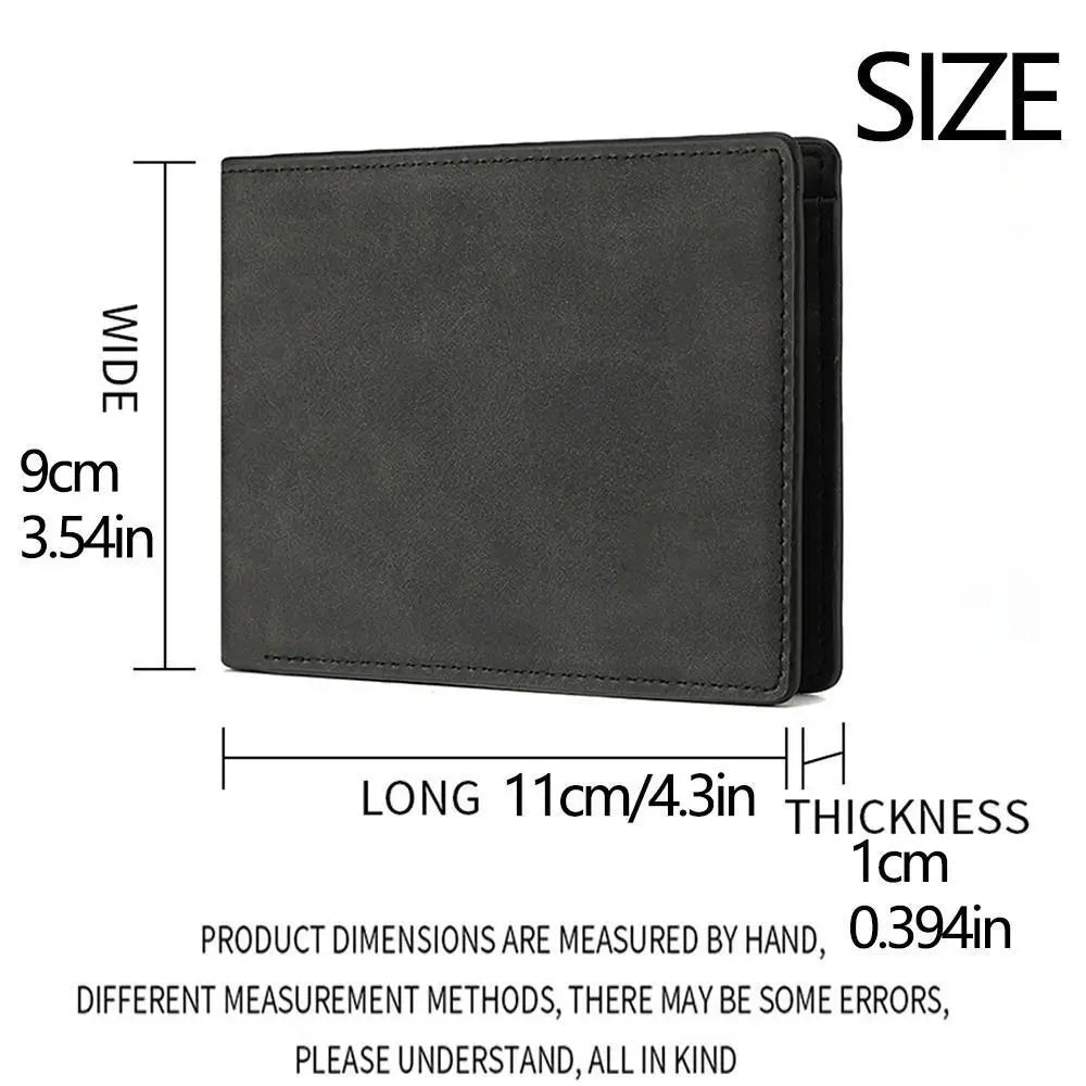 Men’s PU Leather Wallet – Multi-Card Slot Folding Short Wallet with Large Capacity Coin Purse