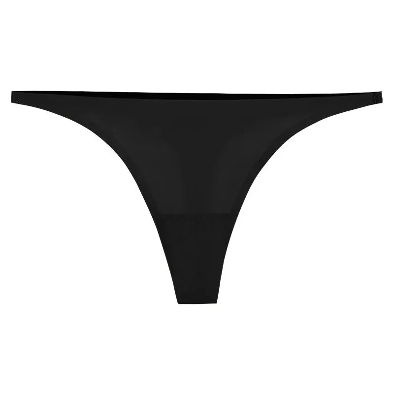 2024 Seamless Ice Silk Panties for Women – Soft, Thin Thongs, Satin Bikini String Underwear