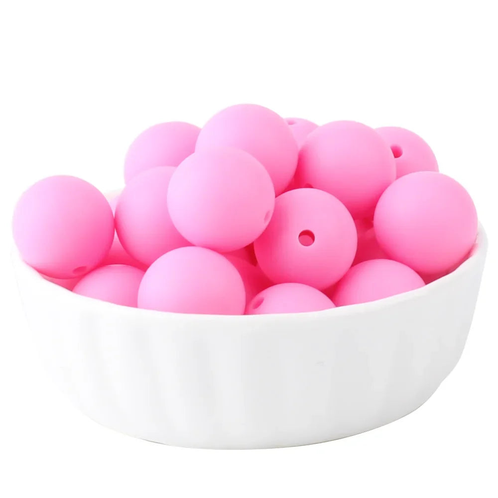 15mm Silicone Beads Set - Colorful Loose Beads for DIY Keychains, Jewelry & Beaded Pen Crafts