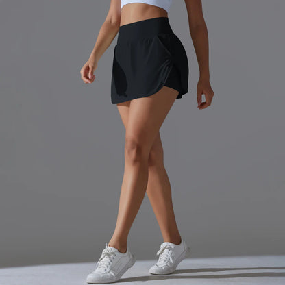 Outdoor Sports High Waist Yoga Skirt — Breathable Badminton Tennis Active Fitness Athletic Short Skirt