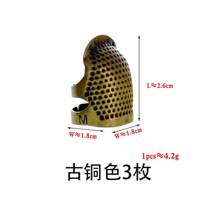Adjustable Vintage Sewing Thimble – Handmade Non-Slip Finger Holder for Embroidery & Needlework