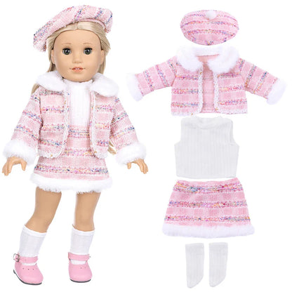 18-Inch Girl Doll Winter Coat — 43cm Baby Doll Jacket Outfit for Dressing