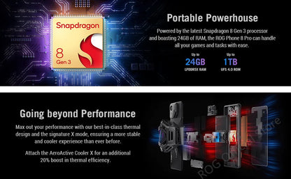 2024 ASUS ROG Phone 8 – Snapdragon 8 Gen 3, 5G Smartphone, 6.78'' 165Hz E-Sports Screen, 65W Charging, NFC, ROG 8 Pro