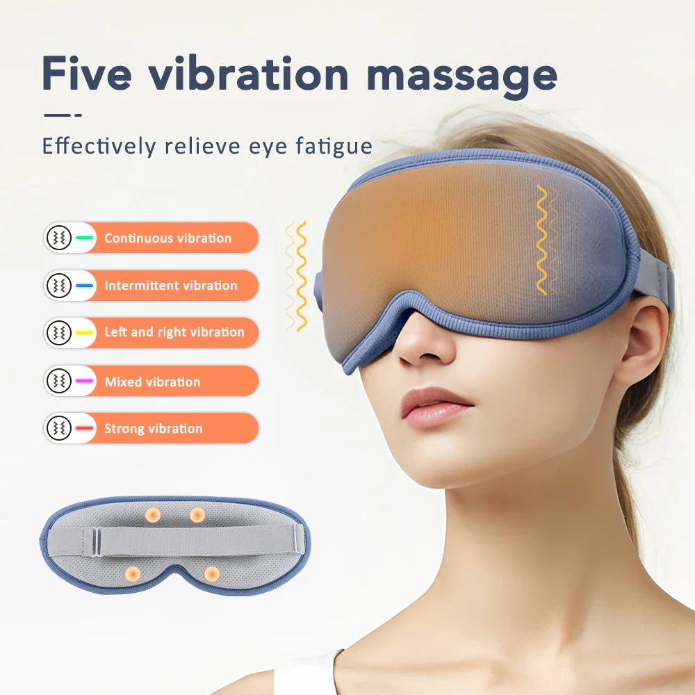 USB Heated Eye Mask with Vibration Massage – Relieve Eye Fatigue, Dry Eyes, and Promote Sleep for Home, Office & Travel