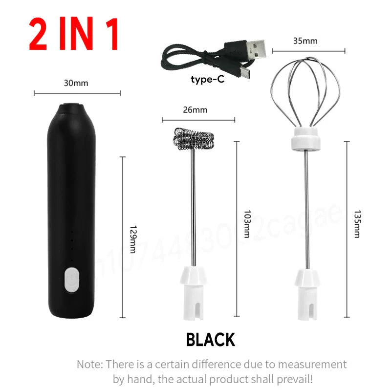Upgraded USB Rechargeable Electric Milk Frother & Egg Beater – 3-Speed Handheld Mini Coffee Blender for Espresso & Kitchen Use