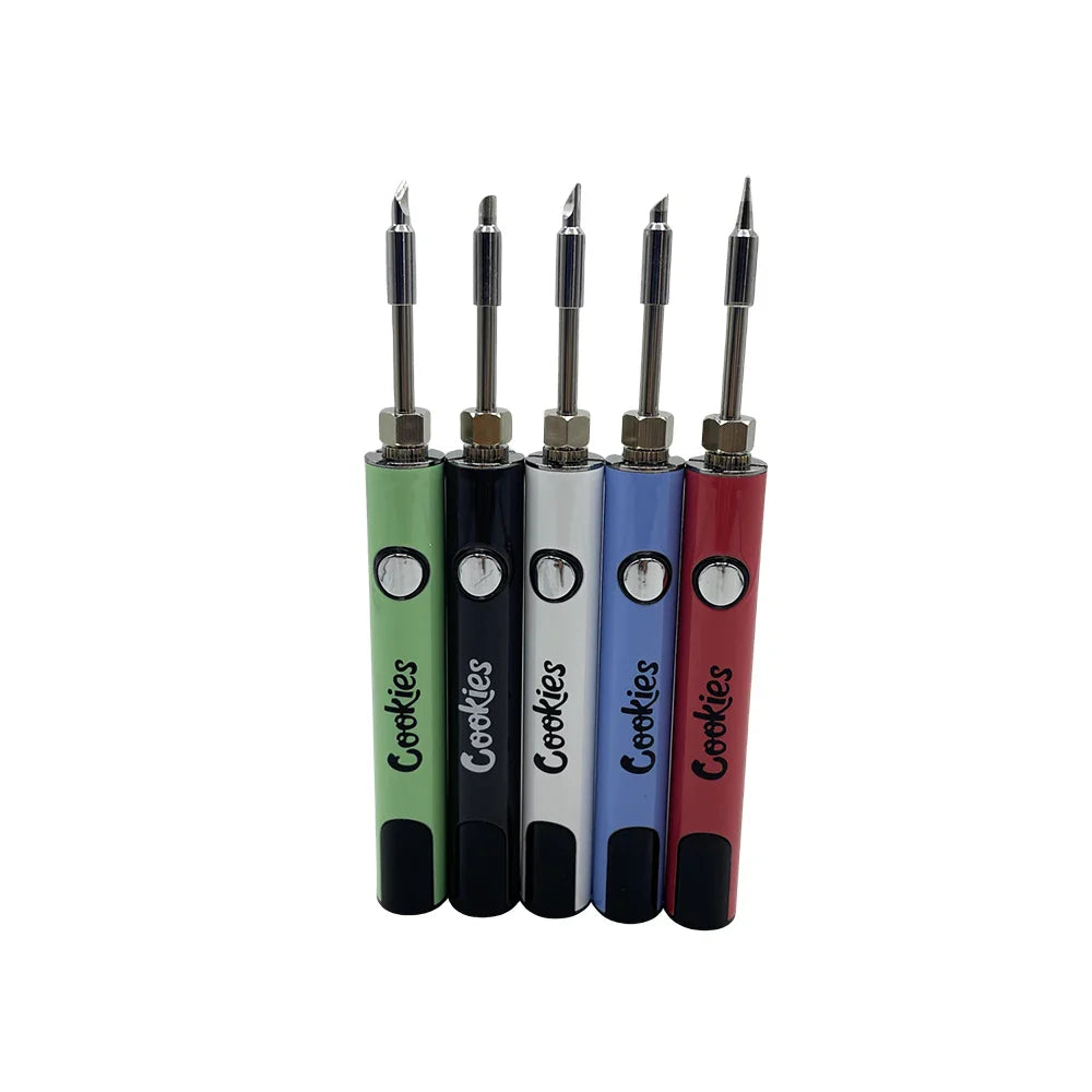 510 Thread Electric Soldering Iron – Welding Heating Tool Pen with LCD Display, Adjustable Voltage, 650mAh Battery for Cookies