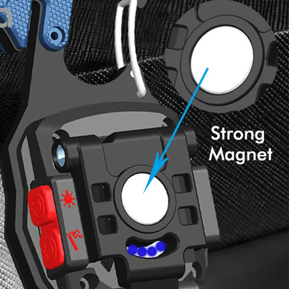 COB Work Lights - 3 Gears Rechargeable Flashlight with Multifunctional Features - Perfect for Camping, Includes Cigarette Lighter Screwdriver & LED Keychain Lamp