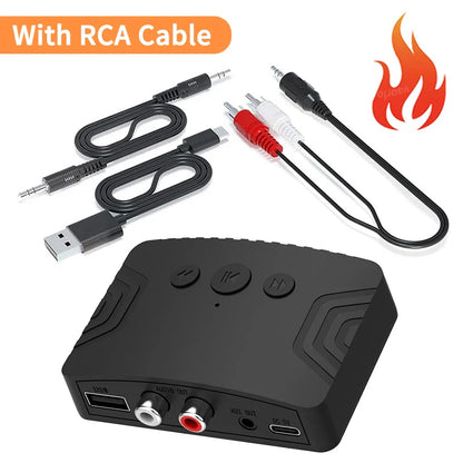 Bluetooth 5.3 Audio Receiver – 3.5mm AUX, RCA & USB Wireless Music Adapter for Car & Speaker