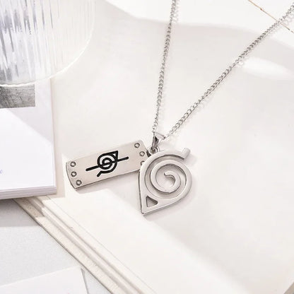 Anime Naruto Necklace Metal Alloy Pendant – Kakashi Kunai & Uzumaki Shuriken Cosplay Accessories & Collectible Toy