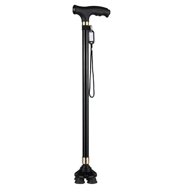 Non-Slip Retractable Walking Cane for Elderly – Aluminum Alloy Multifunctional Stick with LED Light for Seniors