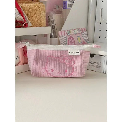 Kawaii Hello Kitty 2 Layered Large Capacity Pencil Bag – Cute Cartoon Student School Pencil Box, Gifts for Girls