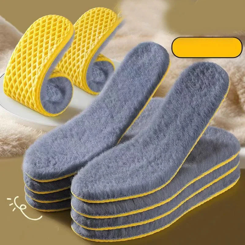 1/5 Pairs Winter Plush Insoles – Soft Self-Heating, Shock-Absorbent, Breathable Shoe Inserts for Men & Women
