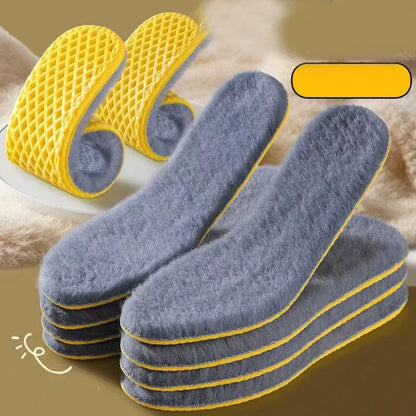 1/5 Pairs Winter Plush Insoles – Soft Self-Heating, Shock-Absorbent, Breathable Shoe Inserts for Men & Women
