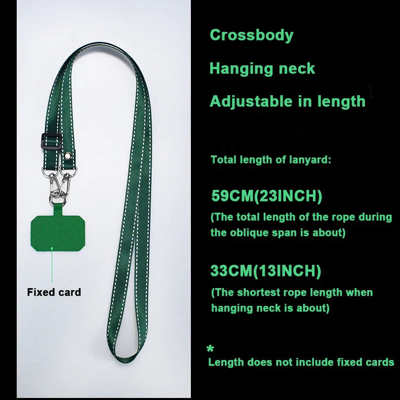 Simplicity Crossbody Cell Phone Lanyard – Adjustable Neck Strap with Universal Clip Gasket, Anti-Lost Mobile Phone Lanyard