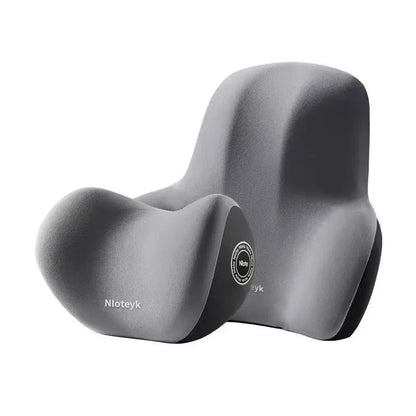Memory Foam Car Neck & Lumbar Support Cushion – Universal Waist Pillow for Car Seat Comfort & Support