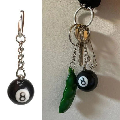 Creative Billiard Pool Keychain – Lucky Black 8 Ball 25mm Resin Jewelry Gift