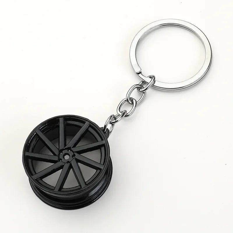 Creative Gear Head Keychain – Speed Gearbox & Turbo Hub Brake Disc Pendant for Car Keys, Shock Absorber Keyring