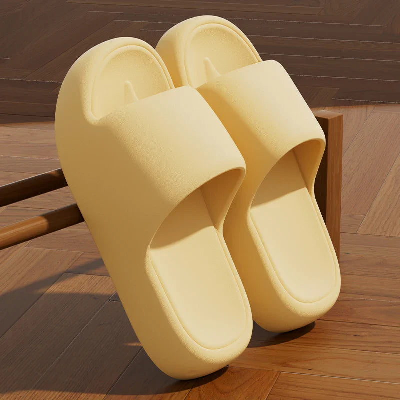 Unisex EVA Non-Slip Pillow Slides – Soft Sole Cloud Slippers for Bathroom, Home & Beach Comfort Platform Sandals