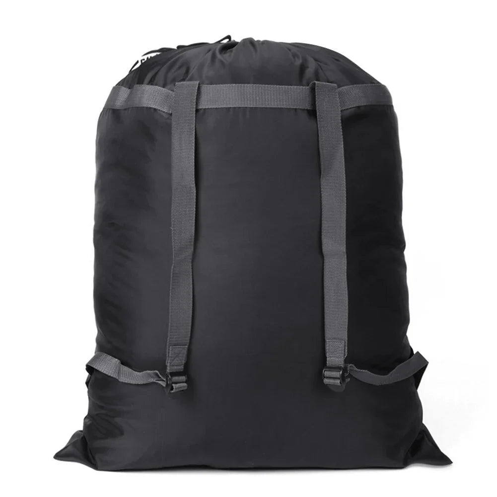 Large Heavy-Duty Polyester Laundry Bag — Drawstring Backpack for School & Camping